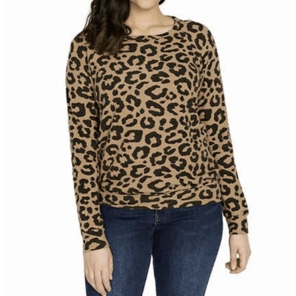 Buffalo David Bitton Women Sweater Leopard Print Soft Viscose Blend Cozy Small - Picture 1 of 10